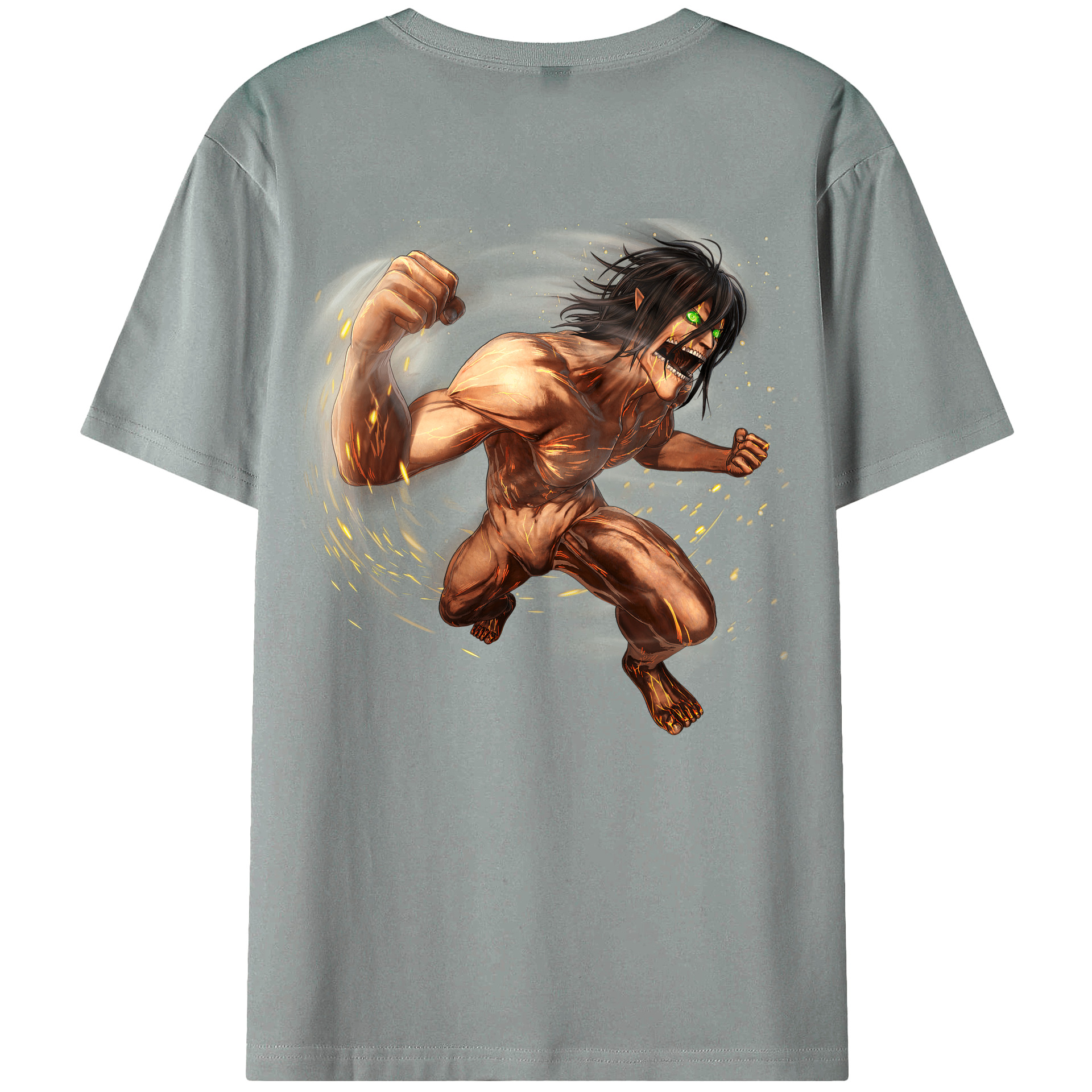 （画像用） 進撃の巨人 Attack on Titan 綿100％ メンズ半袖Tシャツ（バックプリント） 通気性